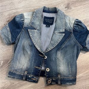 GUESS DENIM Y2K CROPPED VEST/JACKET TOP